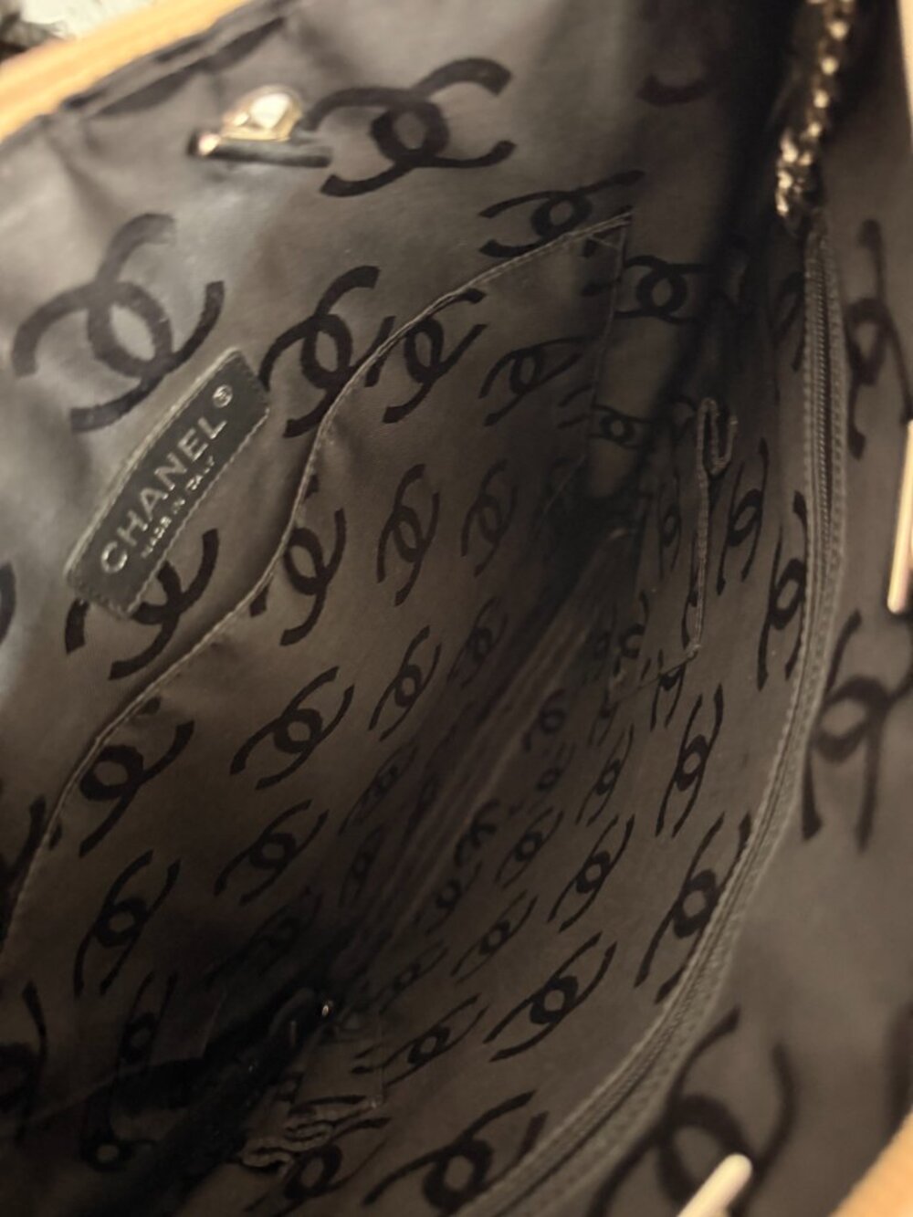 Chanel Cambon Ligne Large Beige & Black Quilted Tote - Picture 5 of 5